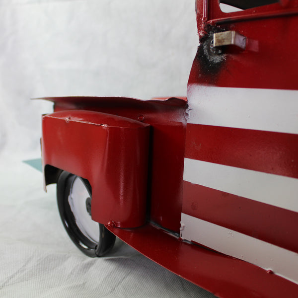 USA FLAG TRUCK 24" PICKUP PATRIOTIC TRUCK RED WHITE TAIL DOWN METAL GARDEN ART FIGURINE WESTERN HOME DECOR HANDMADE #EH12855