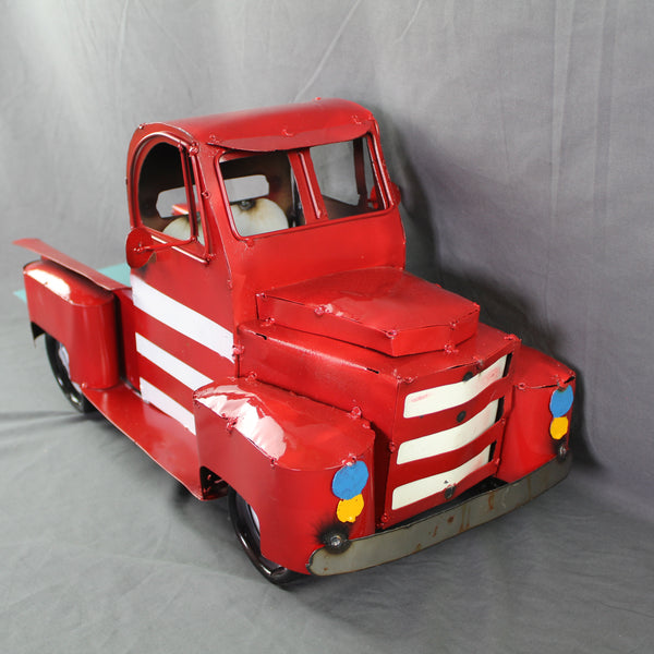 USA FLAG TRUCK 24" PICKUP PATRIOTIC TRUCK RED WHITE TAIL DOWN METAL GARDEN ART FIGURINE WESTERN HOME DECOR HANDMADE #EH12855