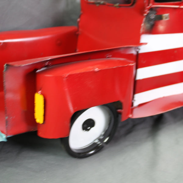 USA FLAG TRUCK 24" PICKUP PATRIOTIC TRUCK RED WHITE TAIL DOWN METAL GARDEN ART FIGURINE WESTERN HOME DECOR HANDMADE #EH12855