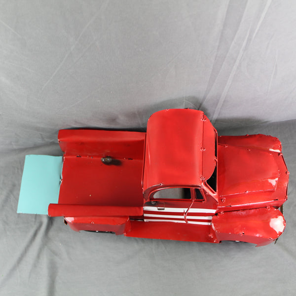 USA FLAG TRUCK 24" PICKUP PATRIOTIC TRUCK RED WHITE TAIL DOWN METAL GARDEN ART FIGURINE WESTERN HOME DECOR HANDMADE #EH12855