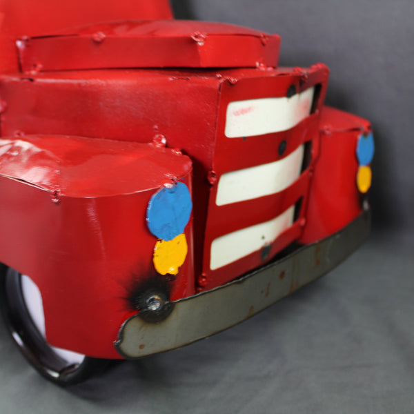 USA FLAG TRUCK 24" PICKUP PATRIOTIC TRUCK RED WHITE TAIL DOWN METAL GARDEN ART FIGURINE WESTERN HOME DECOR HANDMADE #EH12855