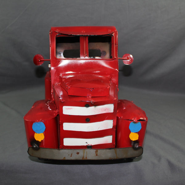 USA FLAG TRUCK 24" PICKUP PATRIOTIC TRUCK RED WHITE TAIL DOWN METAL GARDEN ART FIGURINE WESTERN HOME DECOR HANDMADE #EH12855