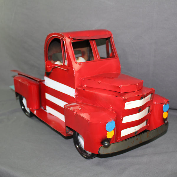 USA FLAG TRUCK 24" PICKUP PATRIOTIC TRUCK RED WHITE TAIL DOWN METAL GARDEN ART FIGURINE WESTERN HOME DECOR HANDMADE #EH12855