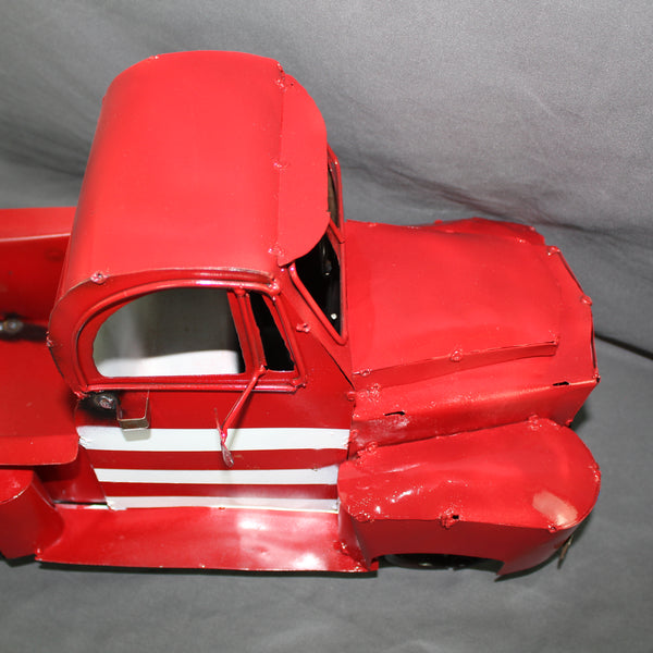 USA FLAG TRUCK 24" PICKUP PATRIOTIC TRUCK RED WHITE TAIL DOWN METAL GARDEN ART FIGURINE WESTERN HOME DECOR HANDMADE #EH12855