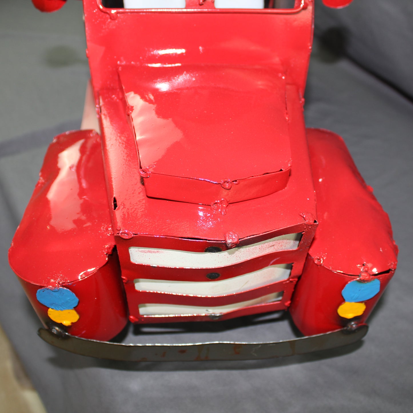USA FLAG TRUCK 24" PICKUP PATRIOTIC TRUCK RED WHITE TAIL DOWN METAL GARDEN ART FIGURINE WESTERN HOME DECOR HANDMADE #EH12855