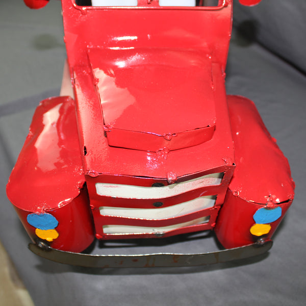 USA FLAG TRUCK 24" PICKUP PATRIOTIC TRUCK RED WHITE TAIL DOWN METAL GARDEN ART FIGURINE WESTERN HOME DECOR HANDMADE #EH12855