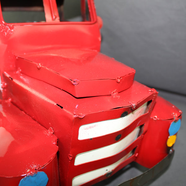USA FLAG TRUCK 24" PICKUP PATRIOTIC TRUCK RED WHITE TAIL DOWN METAL GARDEN ART FIGURINE WESTERN HOME DECOR HANDMADE #EH12855