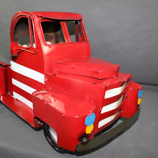 USA FLAG TRUCK 24" PICKUP PATRIOTIC TRUCK RED WHITE TAIL DOWN METAL GARDEN ART FIGURINE WESTERN HOME DECOR HANDMADE #EH12855