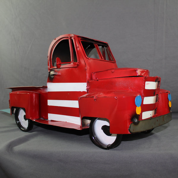 USA FLAG TRUCK 24" PICKUP PATRIOTIC TRUCK RED WHITE TAIL DOWN METAL GARDEN ART FIGURINE WESTERN HOME DECOR HANDMADE #EH12855