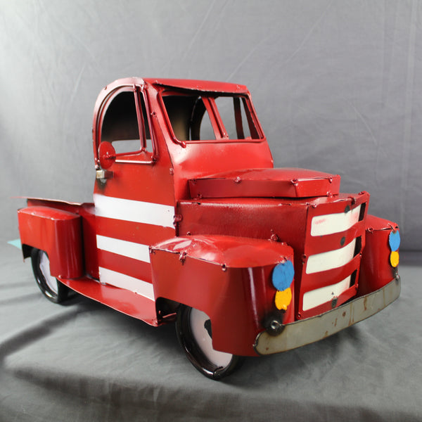USA FLAG TRUCK 24" PICKUP PATRIOTIC TRUCK RED WHITE TAIL DOWN METAL GARDEN ART FIGURINE WESTERN HOME DECOR HANDMADE #EH12855