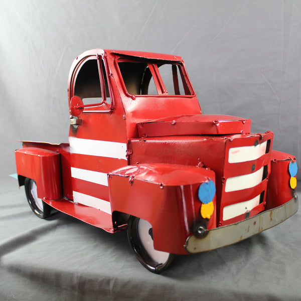 USA FLAG TRUCK 24" PICKUP PATRIOTIC TRUCK RED WHITE TAIL DOWN METAL GARDEN ART FIGURINE WESTERN HOME DECOR HANDMADE #EH12855