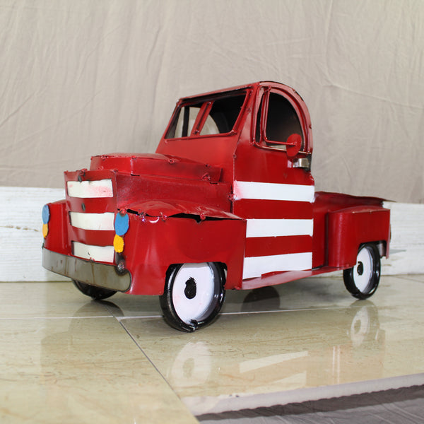 USA FLAG TRUCK 24" PICKUP PATRIOTIC TRUCK RED WHITE TAIL DOWN METAL GARDEN ART FIGURINE WESTERN HOME DECOR HANDMADE #EH12855