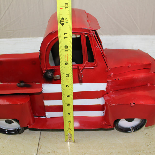 USA FLAG TRUCK 24" PICKUP PATRIOTIC TRUCK RED WHITE TAIL DOWN METAL GARDEN ART FIGURINE WESTERN HOME DECOR HANDMADE #EH12855