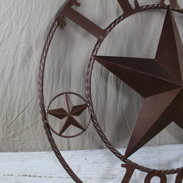 TEXAS 1824 STYLE YOUR CUSTOM NAME STAR METAL BARN STAR ROPE RING RUSTIC BRONZE WESTERN HOME DECOR NEW HANDMADE 24",32",36",40",50"