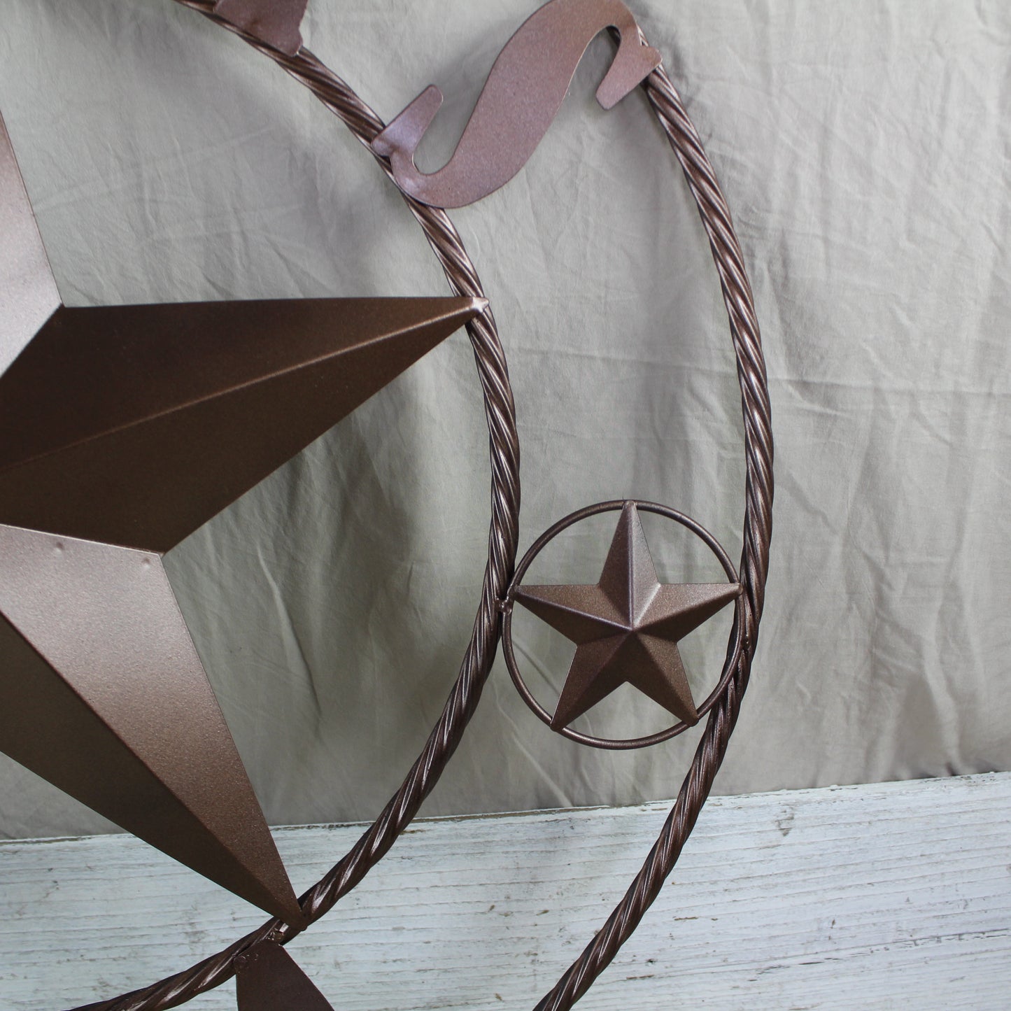 TEXAS 1824 STYLE YOUR CUSTOM NAME STAR METAL BARN STAR ROPE RING RUSTIC BRONZE WESTERN HOME DECOR NEW HANDMADE 24",32",36",40",50"