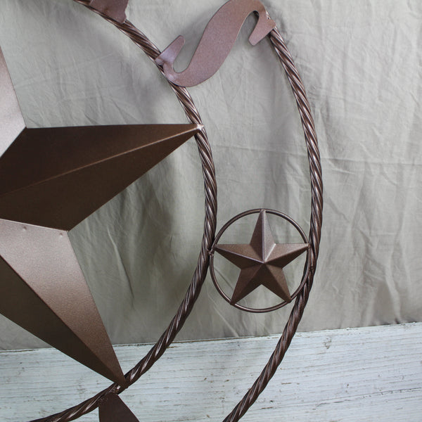 TEXAS 1824 STYLE YOUR CUSTOM NAME STAR METAL BARN STAR ROPE RING RUSTIC BRONZE WESTERN HOME DECOR NEW HANDMADE 24",32",36",40",50"