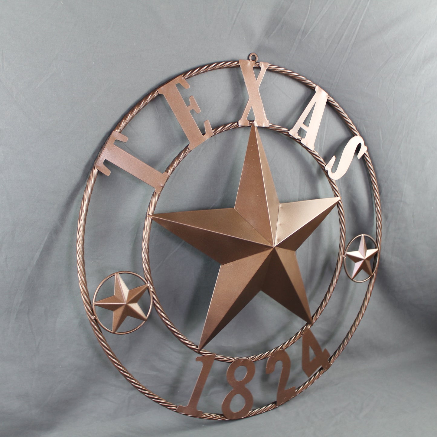 TEXAS 1824 STYLE YOUR CUSTOM NAME STAR METAL BARN STAR ROPE RING RUSTIC BRONZE WESTERN HOME DECOR NEW HANDMADE 24",32",36",40",50"