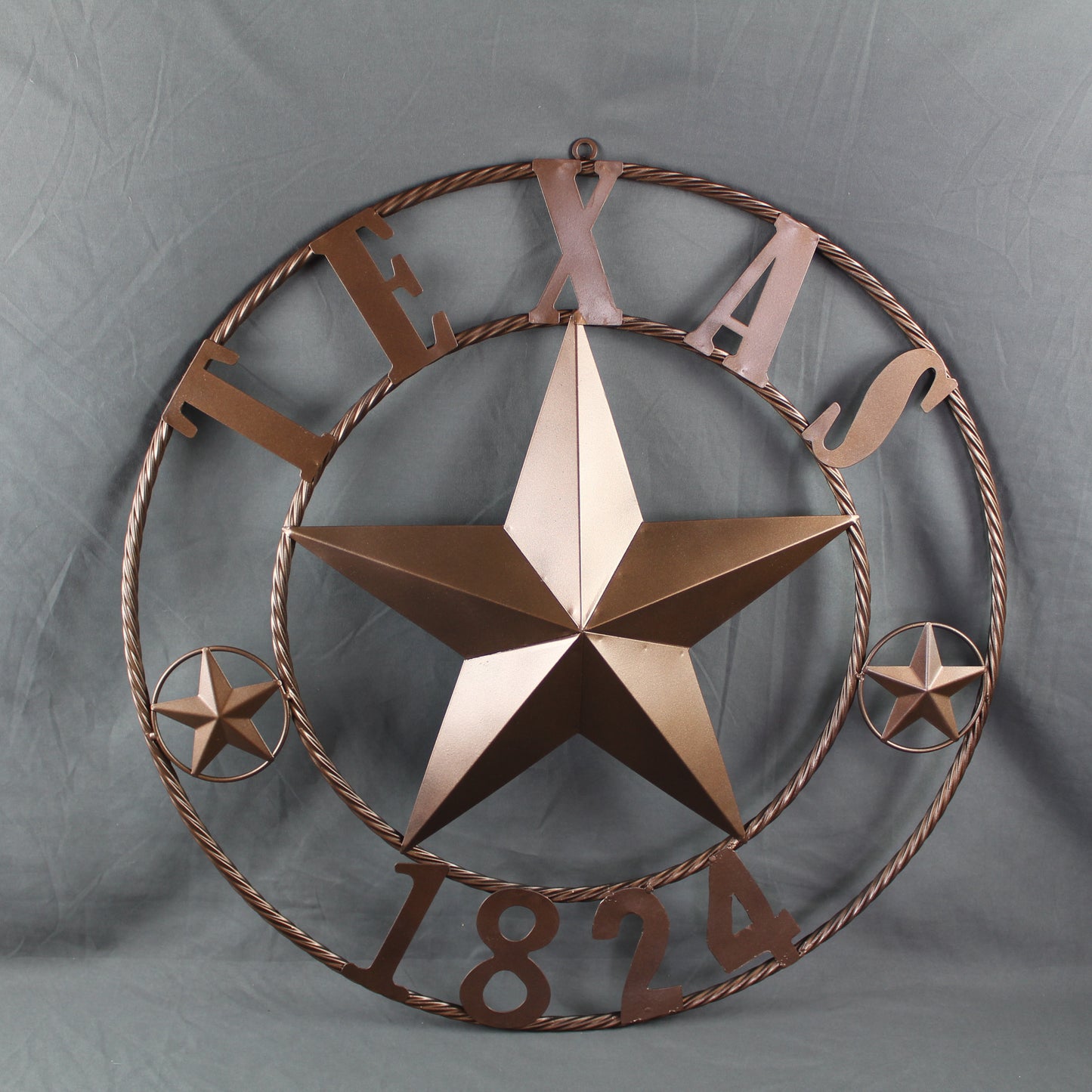 TEXAS 1824 STYLE YOUR CUSTOM NAME STAR METAL BARN STAR ROPE RING RUSTIC BRONZE WESTERN HOME DECOR NEW HANDMADE 24",32",36",40",50"