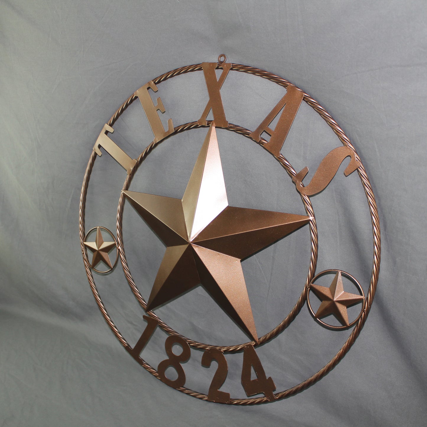 TEXAS 1824 STYLE YOUR CUSTOM NAME STAR METAL BARN STAR ROPE RING RUSTIC BRONZE WESTERN HOME DECOR NEW HANDMADE 24",32",36",40",50"