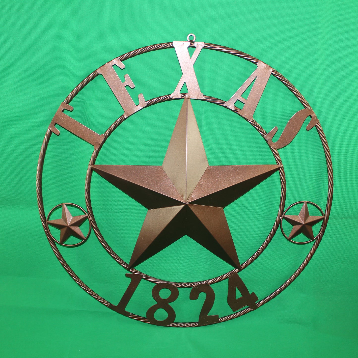 TEXAS 1824 STYLE YOUR CUSTOM NAME STAR METAL BARN STAR ROPE RING RUSTIC BRONZE WESTERN HOME DECOR NEW HANDMADE 24",32",36",40",50"