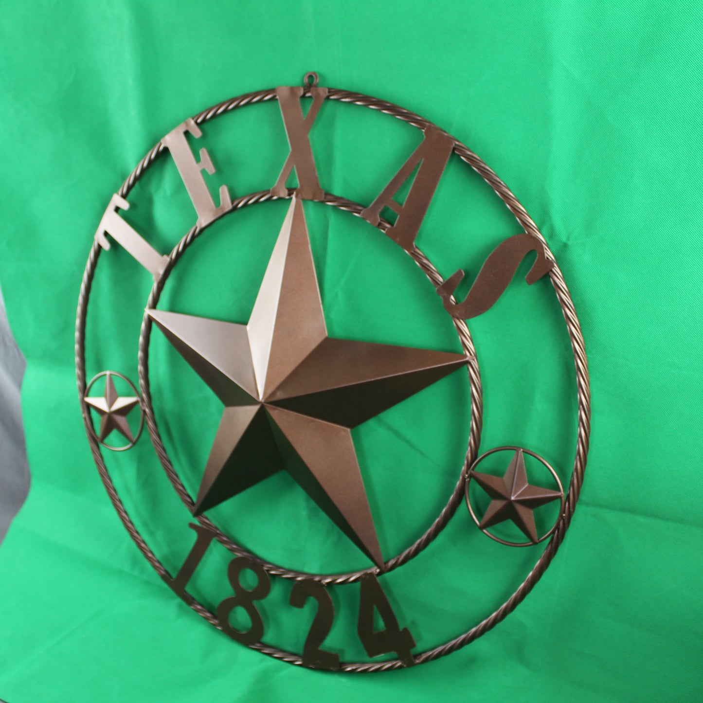 TEXAS 1824 STYLE YOUR CUSTOM NAME STAR METAL BARN STAR ROPE RING RUSTIC BRONZE WESTERN HOME DECOR NEW HANDMADE 24",32",36",40",50"