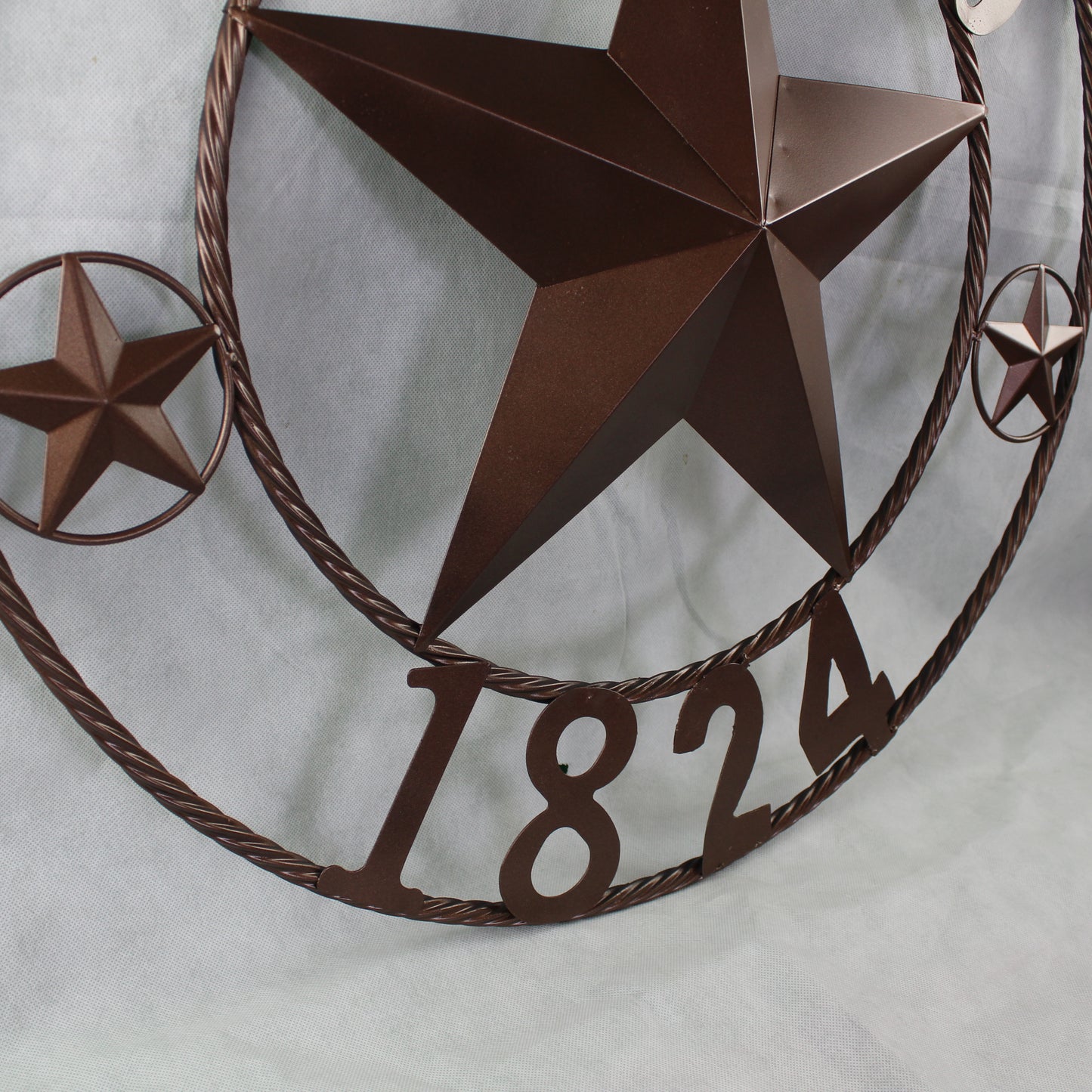 TEXAS 1824 STYLE YOUR CUSTOM NAME STAR METAL BARN STAR ROPE RING RUSTIC BRONZE WESTERN HOME DECOR NEW HANDMADE 24",32",36",40",50"