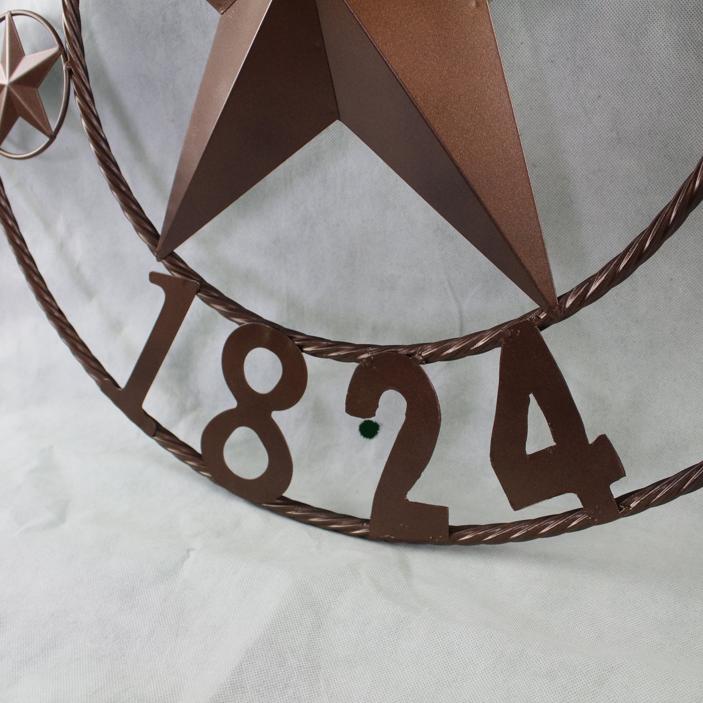 TEXAS 1824 STYLE YOUR CUSTOM NAME STAR METAL BARN STAR ROPE RING RUSTIC BRONZE WESTERN HOME DECOR NEW HANDMADE 24",32",36",40",50"