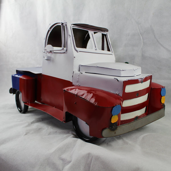 TEXAS FLAG TRUCK 20" PICKUP PATRIOTIC TRUCK RED WHITE BLUE METAL VINTAGE GARDEN ART FIGURINE WESTERN HOME DECOR HANDMADE #EH12866