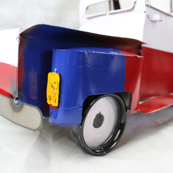 TEXAS FLAG TRUCK 20" PICKUP PATRIOTIC TRUCK RED WHITE BLUE METAL VINTAGE GARDEN ART FIGURINE WESTERN HOME DECOR HANDMADE #EH12866