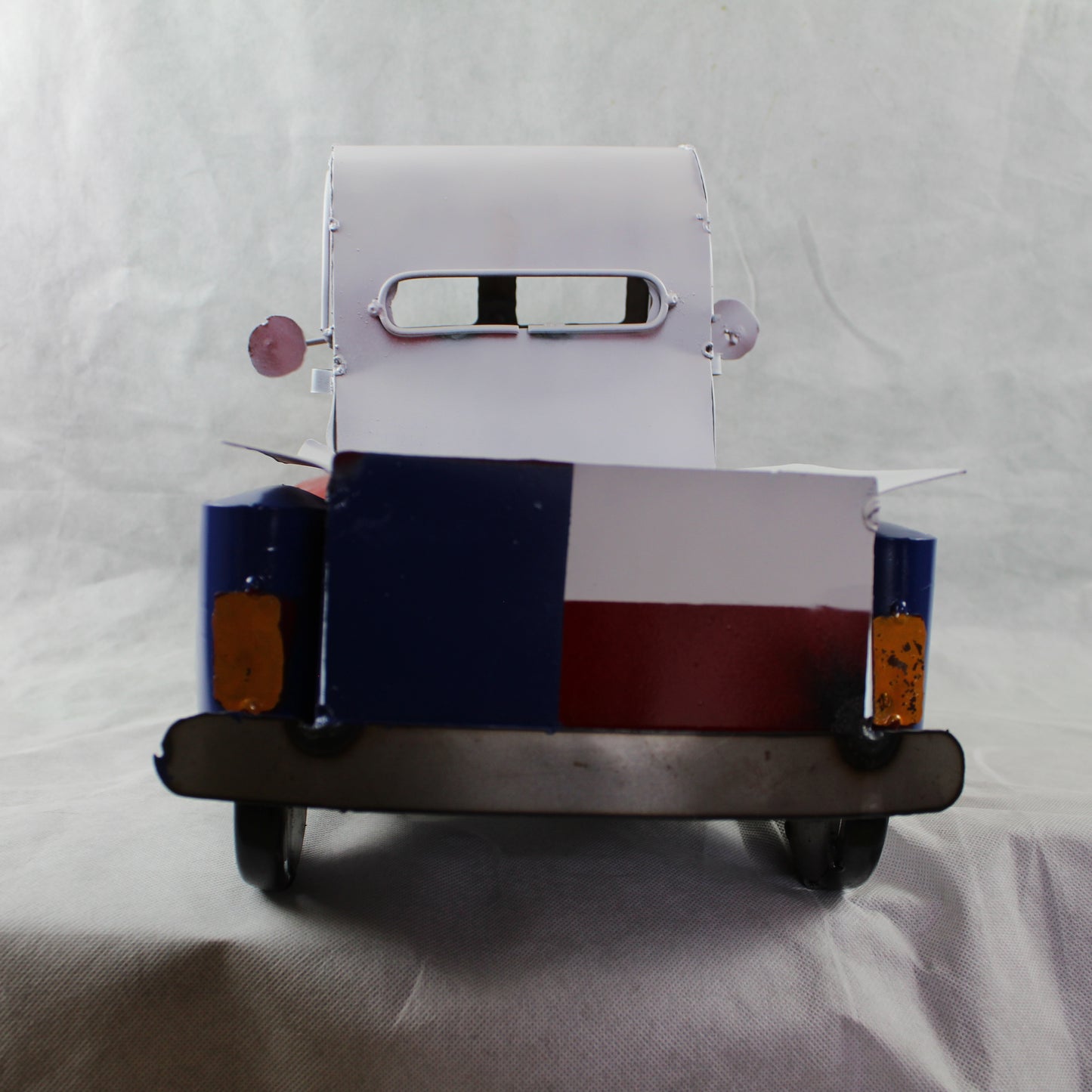 TEXAS FLAG TRUCK 20" PICKUP PATRIOTIC TRUCK RED WHITE BLUE METAL VINTAGE GARDEN ART FIGURINE WESTERN HOME DECOR HANDMADE #EH12866
