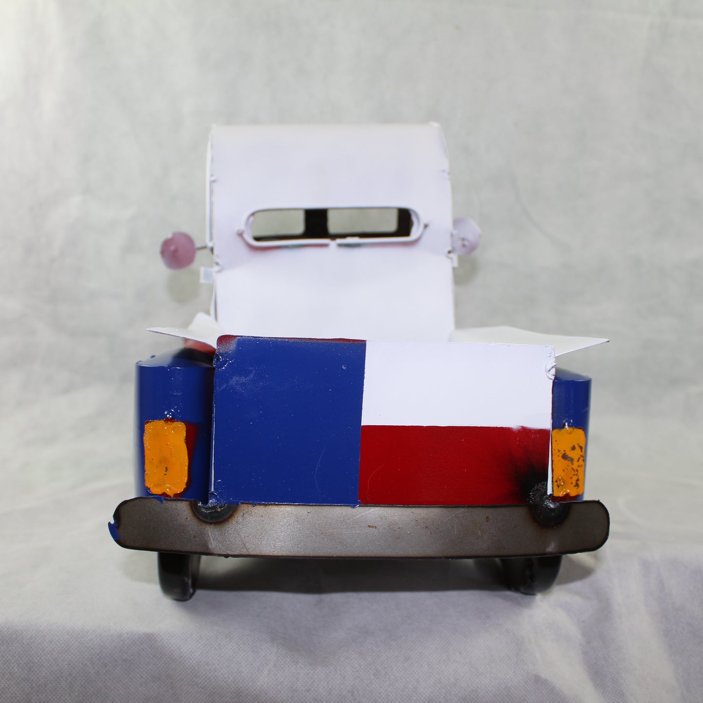 TEXAS FLAG TRUCK 20" PICKUP PATRIOTIC TRUCK RED WHITE BLUE METAL VINTAGE GARDEN ART FIGURINE WESTERN HOME DECOR HANDMADE #EH12866