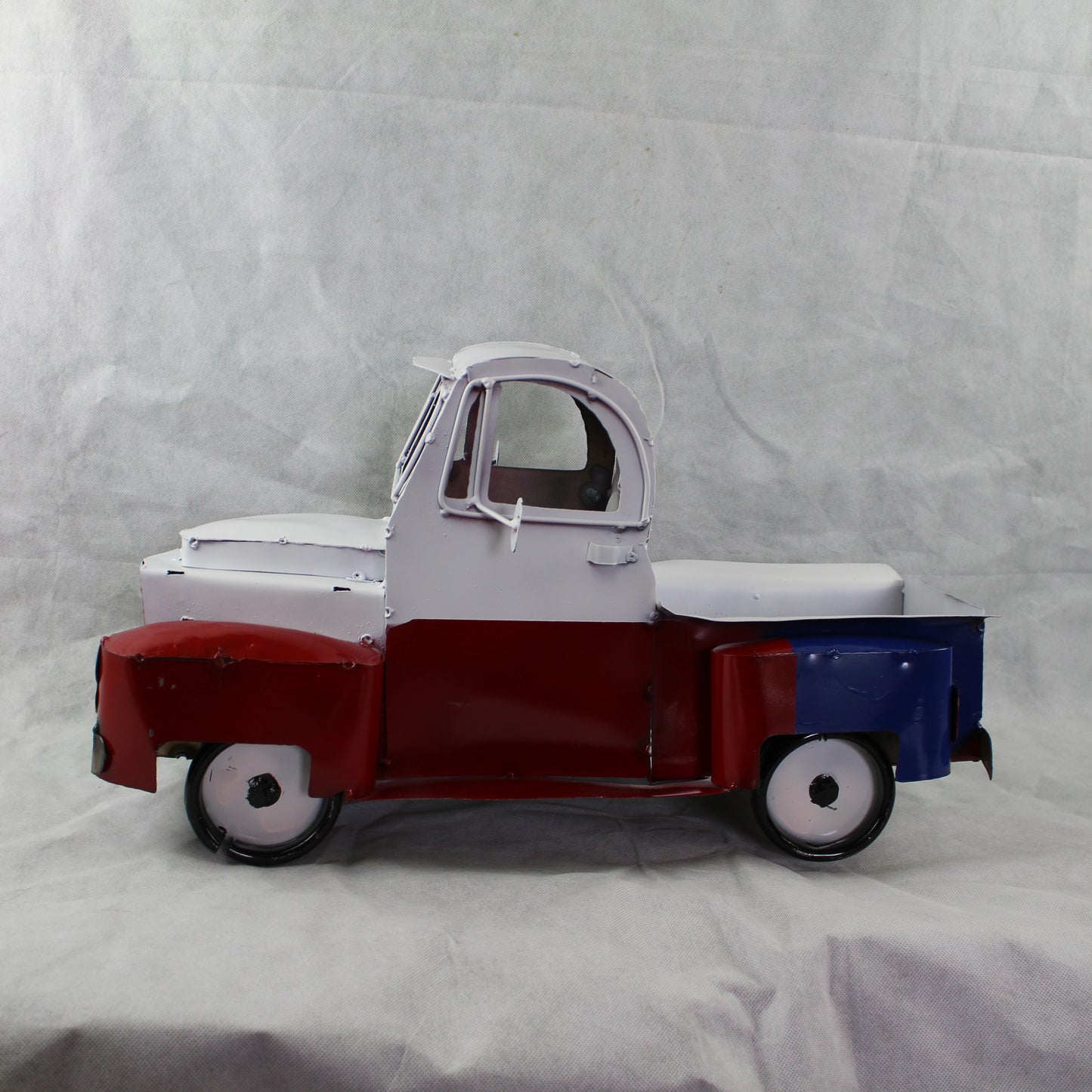 TEXAS FLAG TRUCK 20" PICKUP PATRIOTIC TRUCK RED WHITE BLUE METAL VINTAGE GARDEN ART FIGURINE WESTERN HOME DECOR HANDMADE #EH12866