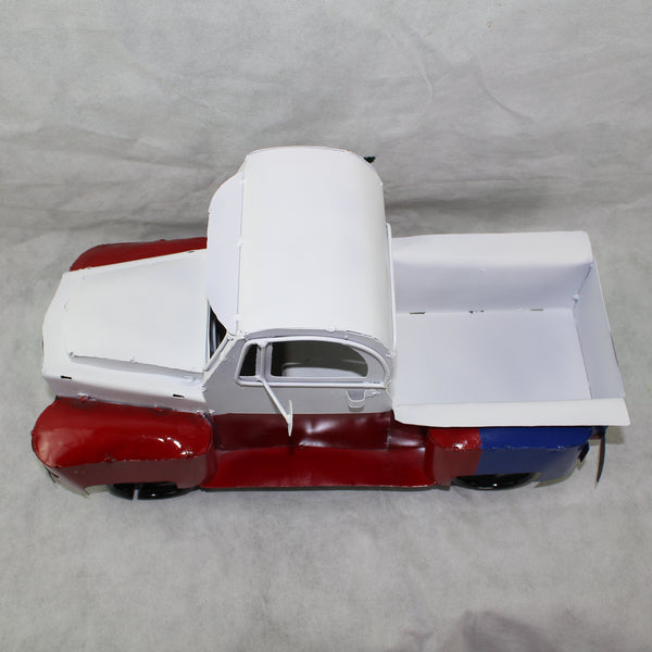 TEXAS FLAG TRUCK 20" PICKUP PATRIOTIC TRUCK RED WHITE BLUE METAL VINTAGE GARDEN ART FIGURINE WESTERN HOME DECOR HANDMADE #EH12866
