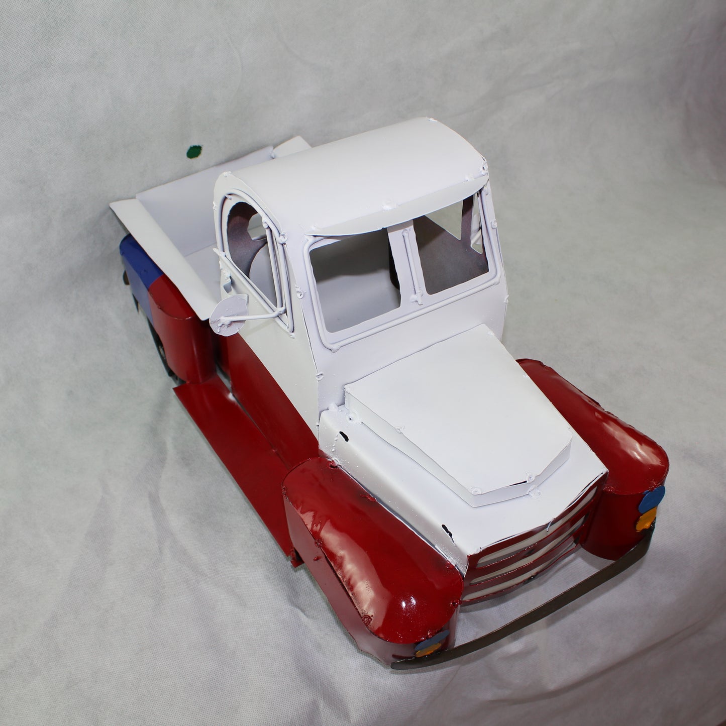 TEXAS FLAG TRUCK 20" PICKUP PATRIOTIC TRUCK RED WHITE BLUE METAL VINTAGE GARDEN ART FIGURINE WESTERN HOME DECOR HANDMADE #EH12866