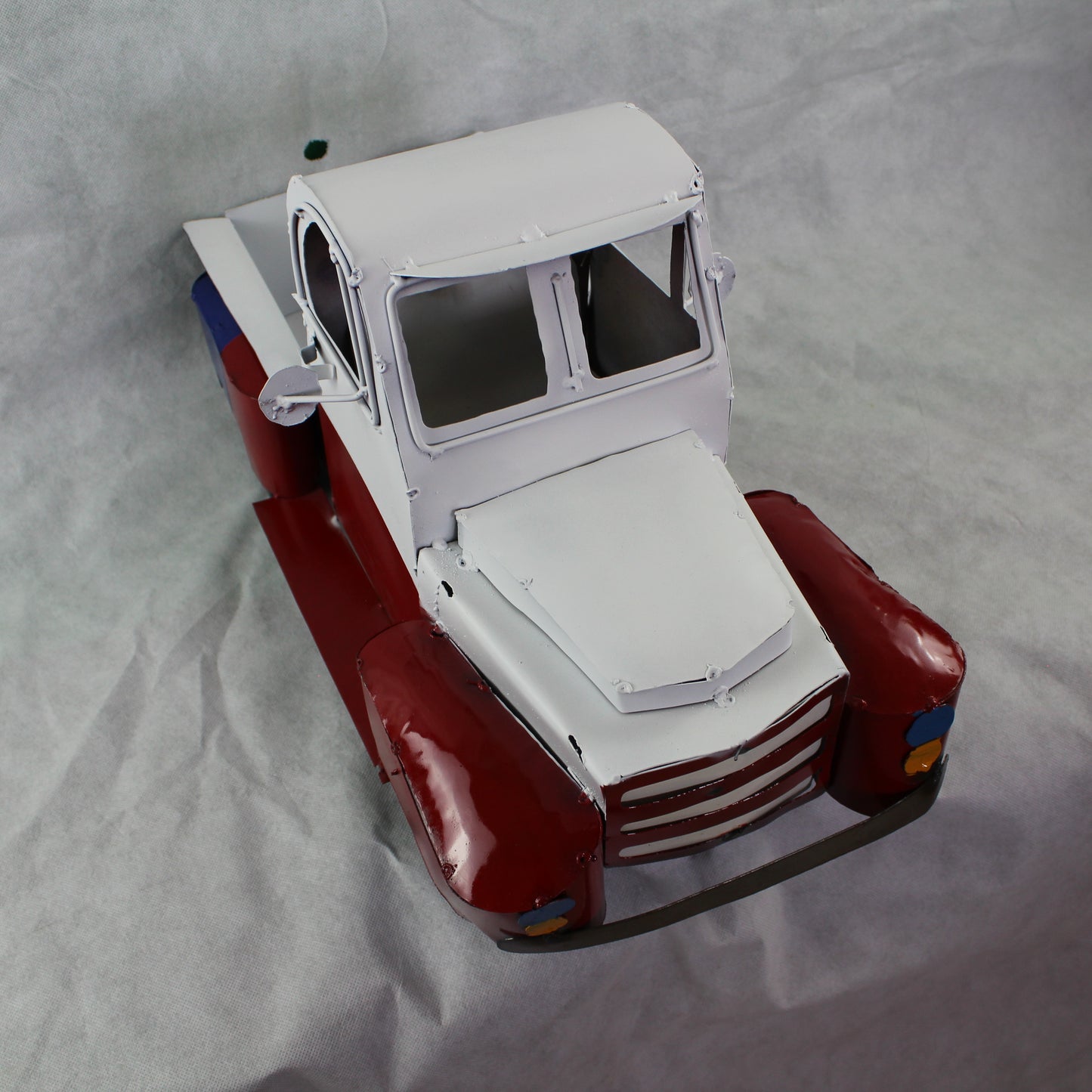 TEXAS FLAG TRUCK 20" PICKUP PATRIOTIC TRUCK RED WHITE BLUE METAL VINTAGE GARDEN ART FIGURINE WESTERN HOME DECOR HANDMADE #EH12866