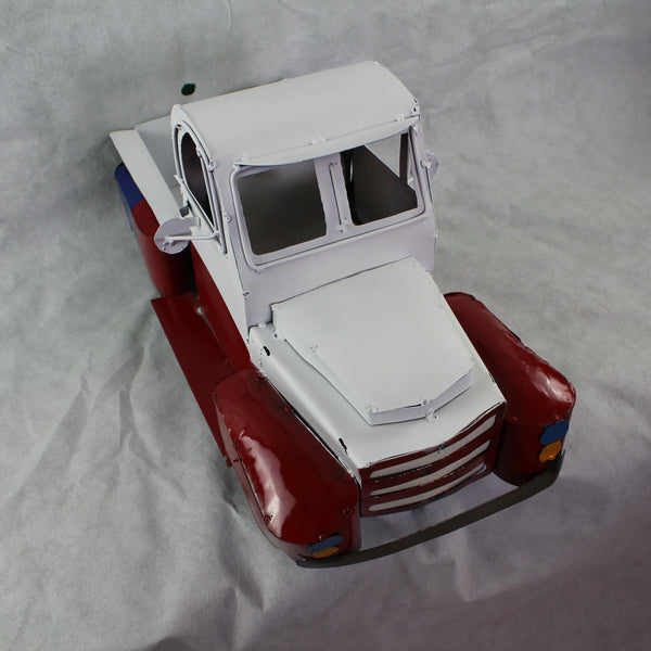 TEXAS FLAG TRUCK 20" PICKUP PATRIOTIC TRUCK RED WHITE BLUE METAL VINTAGE GARDEN ART FIGURINE WESTERN HOME DECOR HANDMADE #EH12866