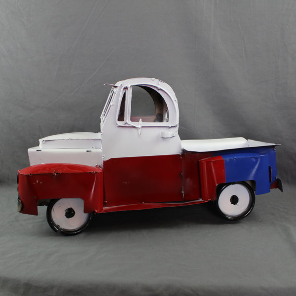 TEXAS FLAG TRUCK 20" PICKUP PATRIOTIC TRUCK RED WHITE BLUE METAL VINTAGE GARDEN ART FIGURINE WESTERN HOME DECOR HANDMADE #EH12866