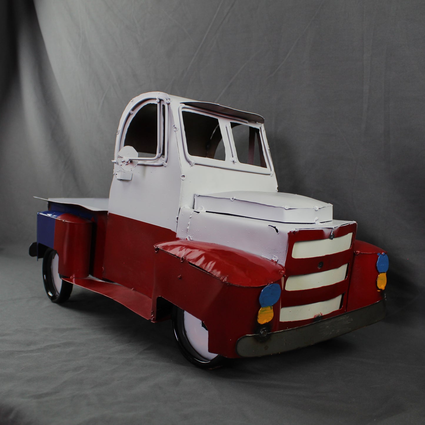 TEXAS FLAG TRUCK 20" PICKUP PATRIOTIC TRUCK RED WHITE BLUE METAL VINTAGE GARDEN ART FIGURINE WESTERN HOME DECOR HANDMADE #EH12866