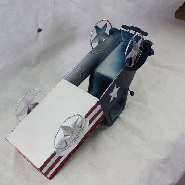 USA FLAG TRUCK 18" PICKUP TRUCK METAL ART FIGURINE VINTAGE WESTERN HOME DECOR HANDMADE  #EH12864