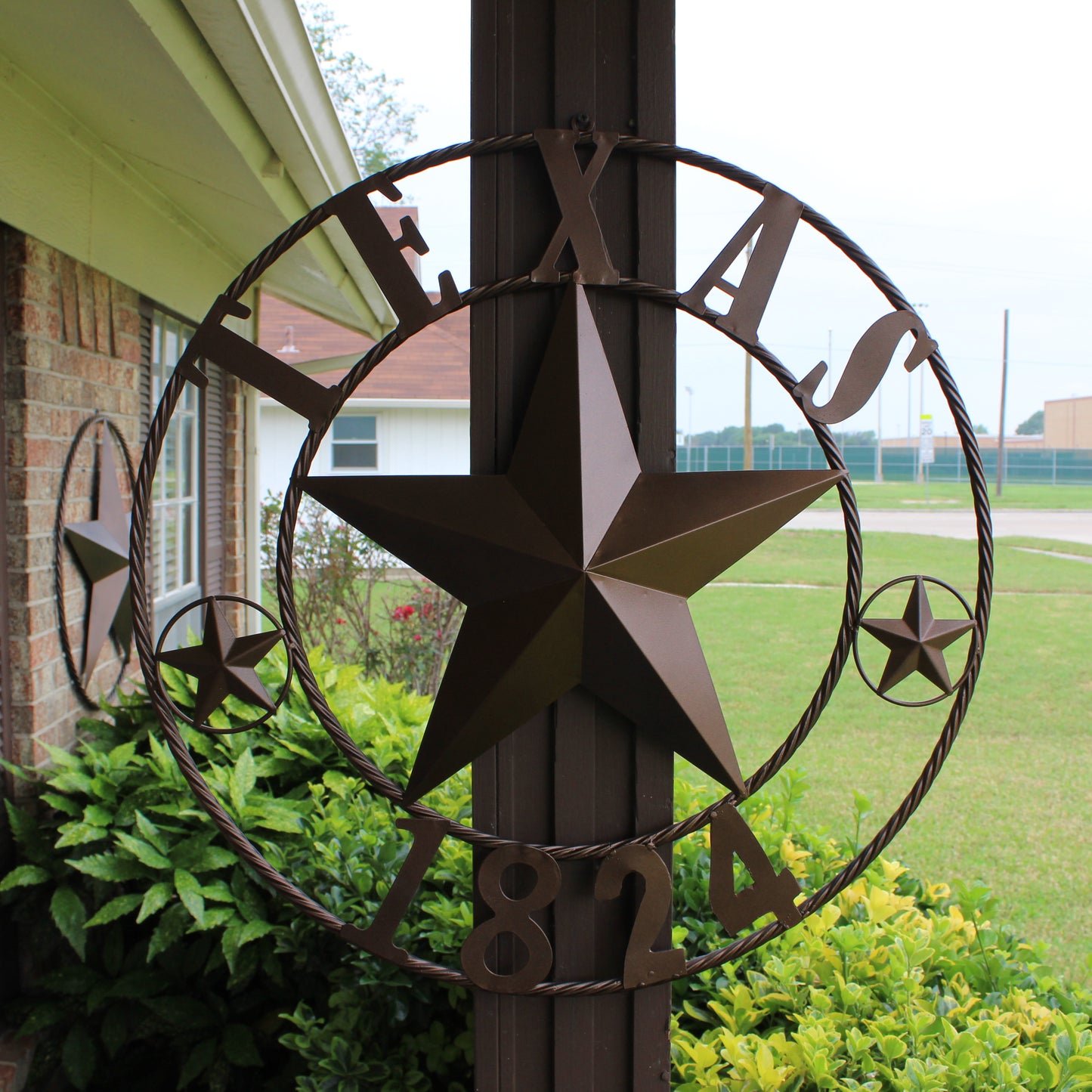 TEXAS 1824 STYLE YOUR CUSTOM NAME STAR METAL BARN STAR ROPE RING RUSTIC BRONZE WESTERN HOME DECOR NEW HANDMADE 24",32",36",40",50"