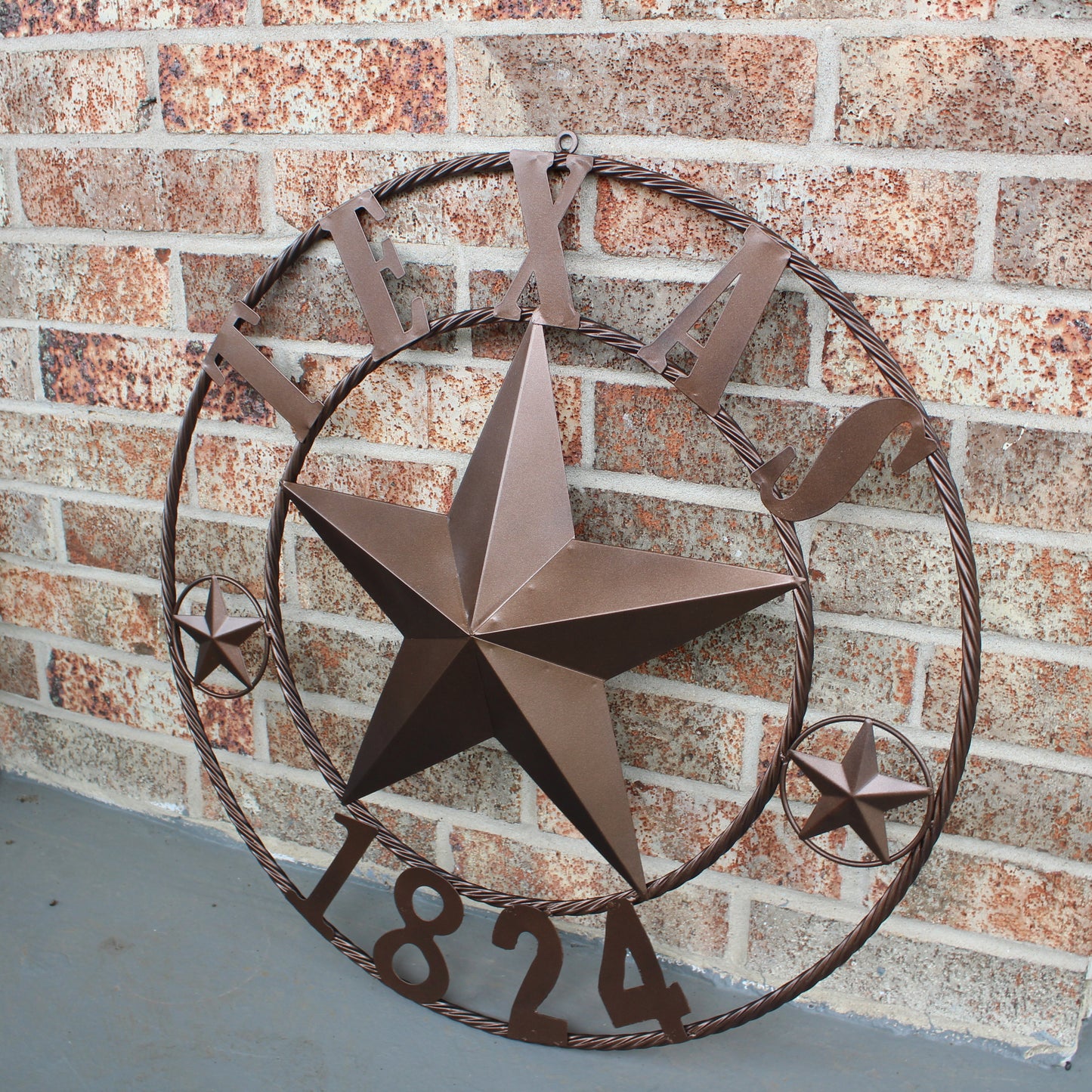 TEXAS 1824 STYLE YOUR CUSTOM NAME STAR METAL BARN STAR ROPE RING RUSTIC BRONZE WESTERN HOME DECOR NEW HANDMADE 24",32",36",40",50"