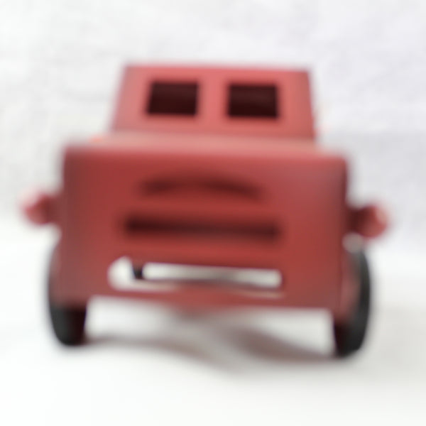 RED PUMPKIN TRUCK 10" PICKUP TRUCK METAL ART FIGURINE VINTAGE GARDEN ART WESTERN HOME DECOR HANDMADE  #EH12862