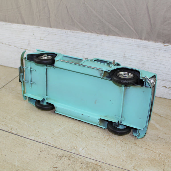 TURQUOISE TRUCK 13" PICKUP TRUCK METAL ART FIGURINE VINTAGE ART WESTERN HOME DECOR HANDMADE  #EH12860