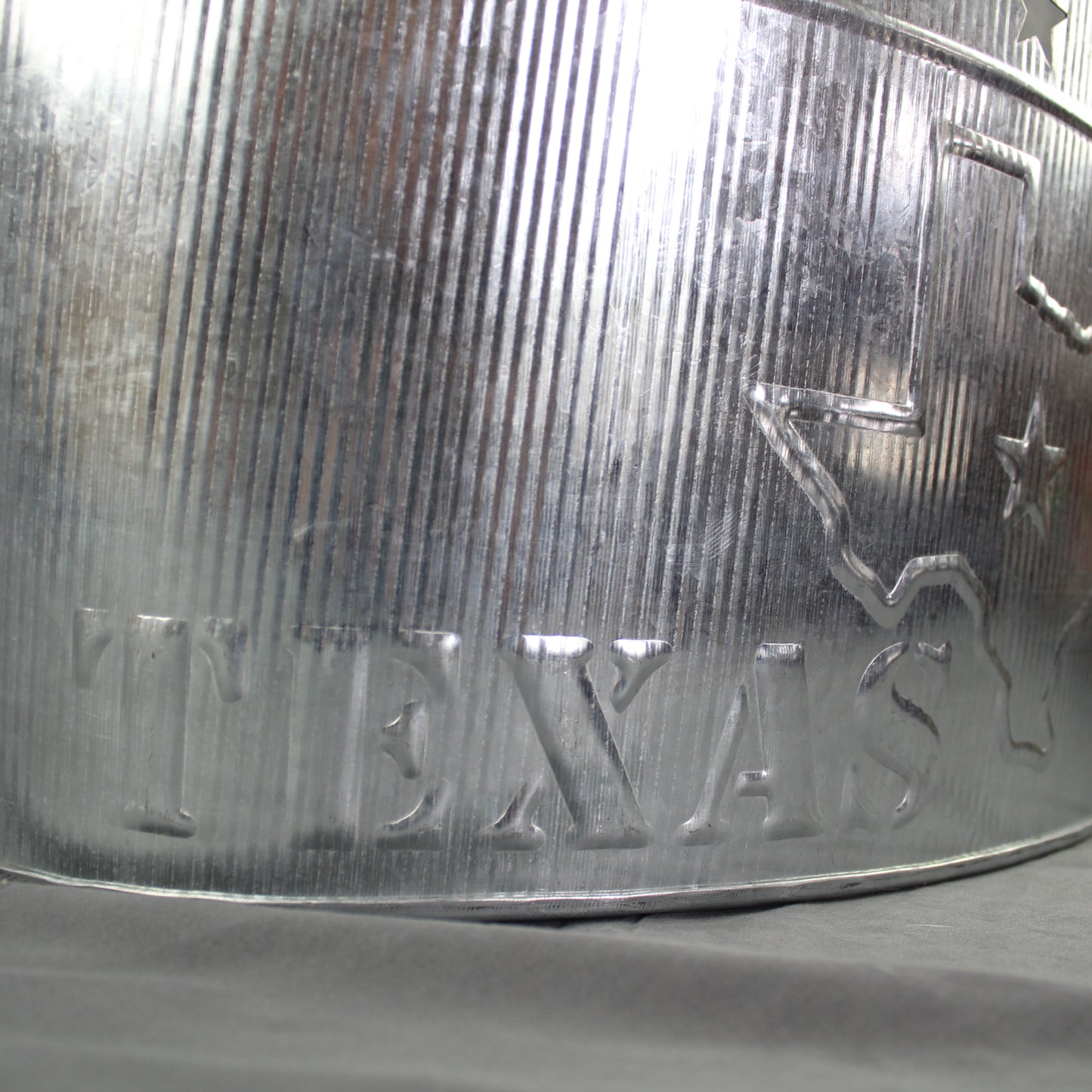 24" TEXAS BUCKET SILVER METAL OVAL TUB BEVERAGE HOLDER WESTERN HOME DECOR HANDMADE NEW #EH12495