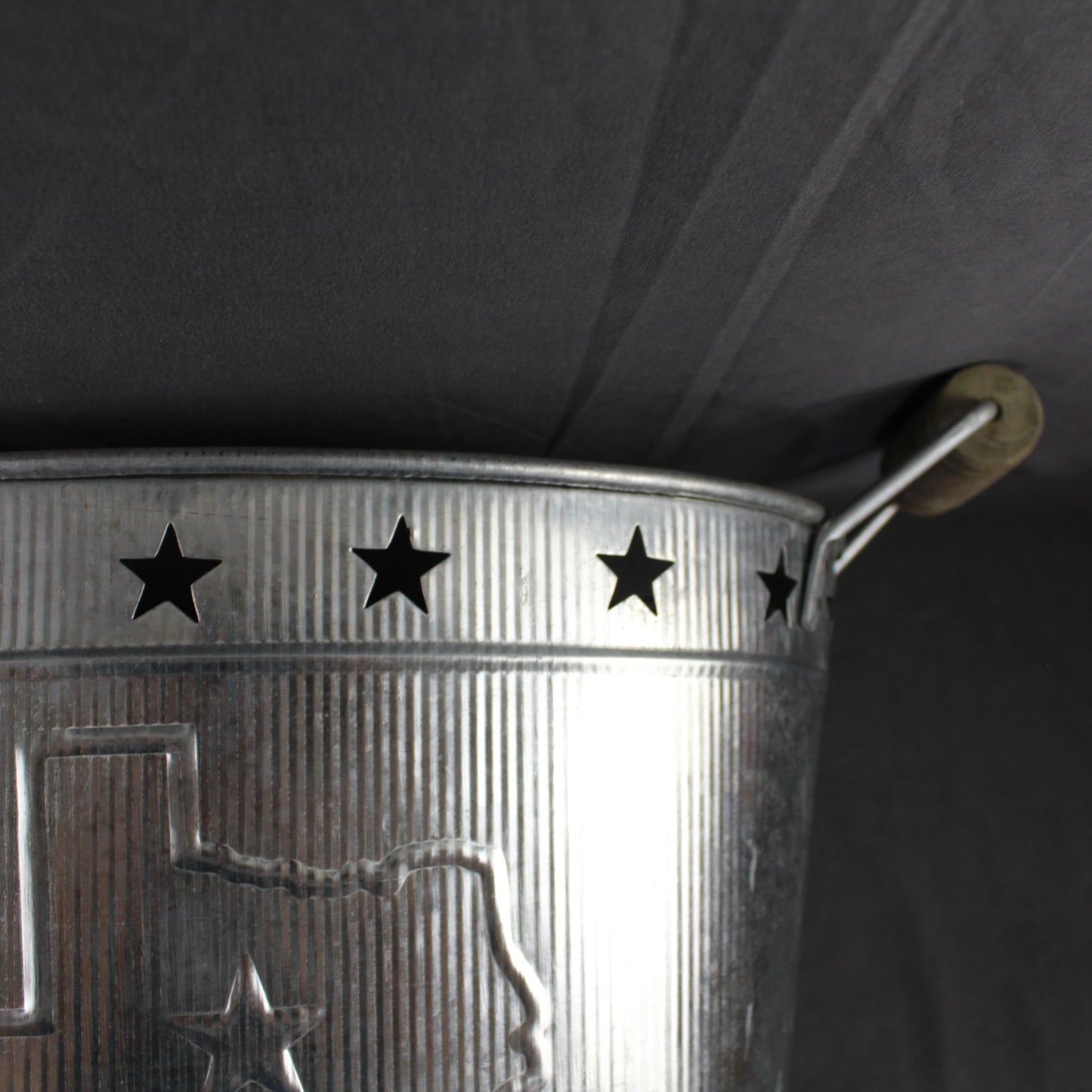 24" TEXAS BUCKET SILVER METAL OVAL TUB BEVERAGE HOLDER WESTERN HOME DECOR HANDMADE NEW #EH12495