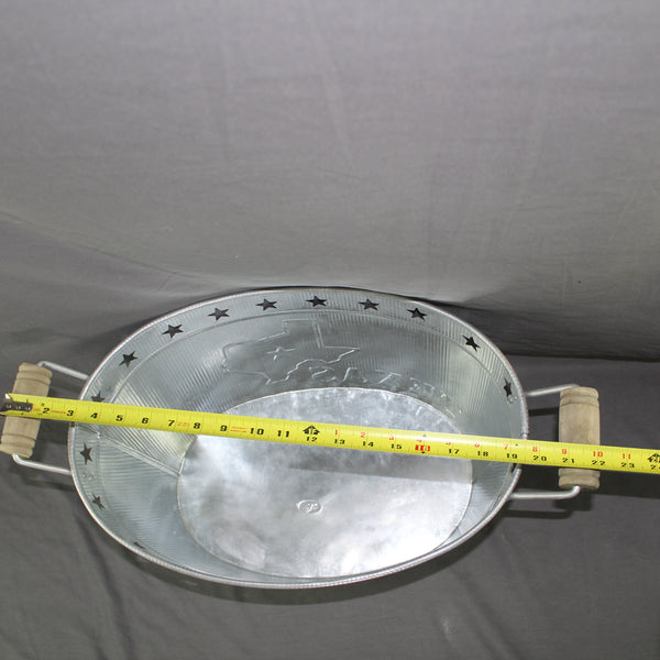 24" TEXAS BUCKET SILVER METAL OVAL TUB BEVERAGE HOLDER WESTERN HOME DECOR HANDMADE NEW #EH12495
