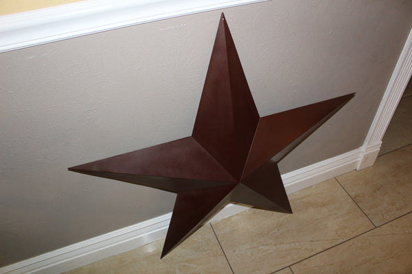 RUSTIC BROWN BARN STAR 5 POINT METAL STAR OF DAVID WESTERN HOME DECOR HANDMADE NEW 12",24",36" #EH12779