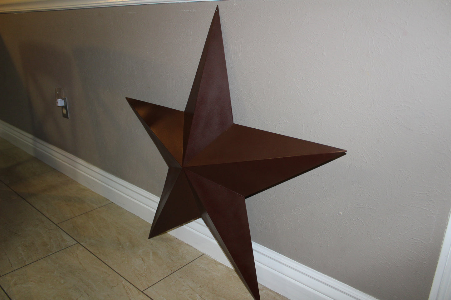 RUSTIC BROWN BARN STAR 5 POINT METAL STAR OF DAVID WESTERN HOME DECOR HANDMADE NEW 12",24",36" #EH12779