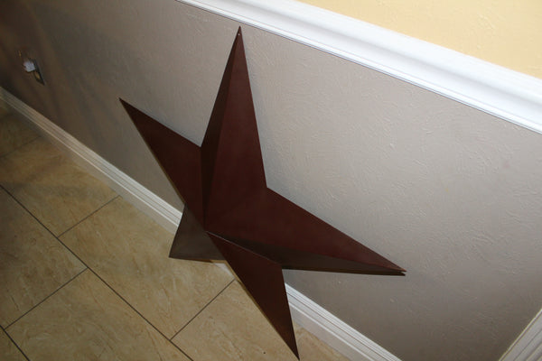 RUSTIC BROWN BARN STAR 5 POINT METAL STAR OF DAVID WESTERN HOME DECOR HANDMADE NEW 12",24",36" #EH12779