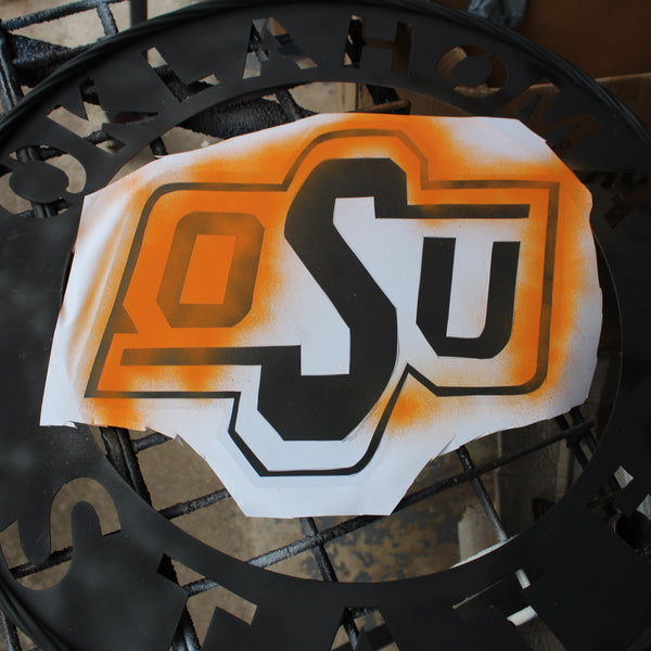 12" OSU OKLAHOMA STATE COWBOYS CUSTOM METAL VINTAGE CRAFT SIGN WESTERN HOME DECOR HANDMADE